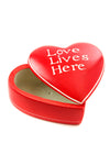 Red <i>Love Lives Here</i> Soapstone Heart Box Default Title