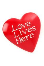 Red <i>Love Lives Here</i> Soapstone Heart Keepsake Default Title