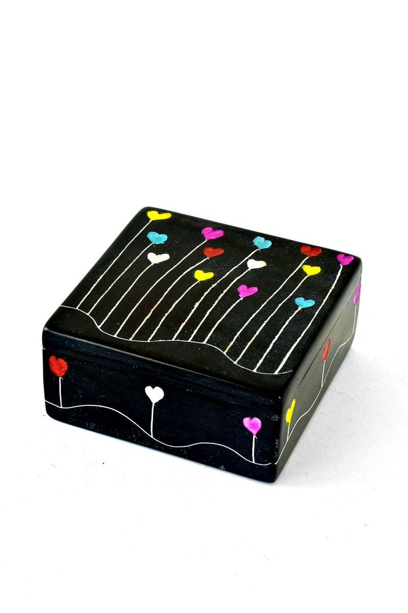 3" Dreamland Soapstone Box in Black