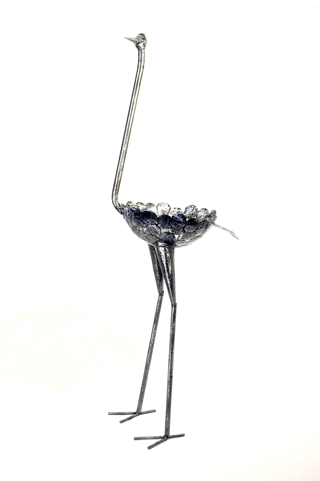 Kenyan Recycled Metal Ostrich Plant Holders
