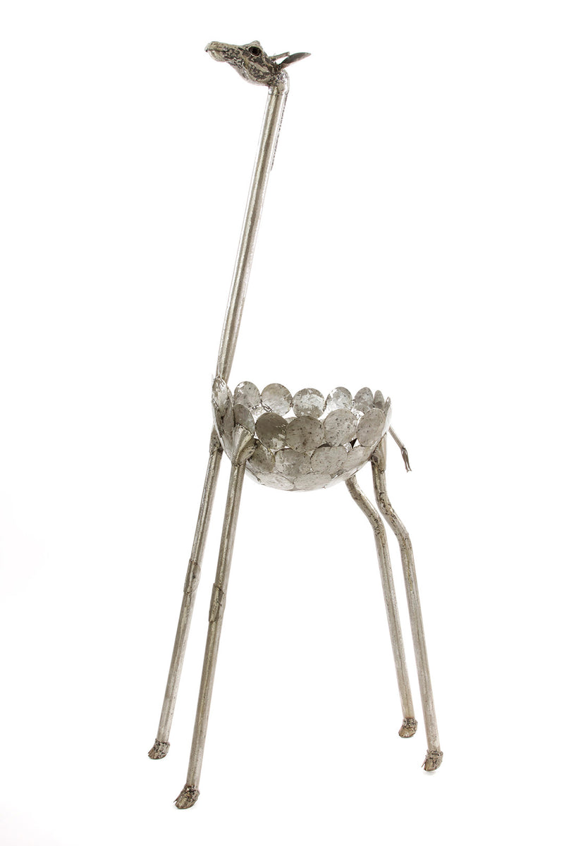 Kenyan Recycled Metal Giraffe Plant Holders