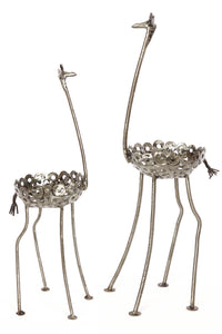Tabletop Recycled Metal Giraffe Planters