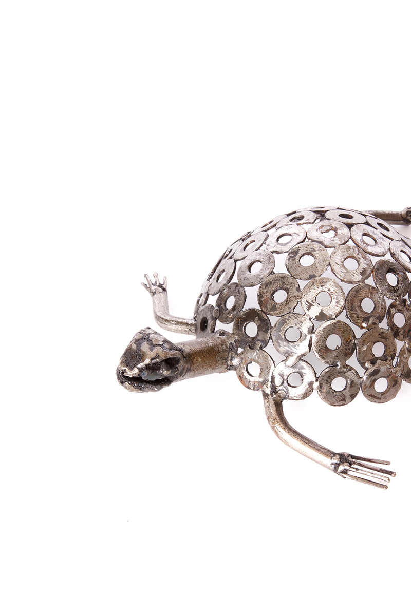 Small Recycled Metal Tortoise Sculpture