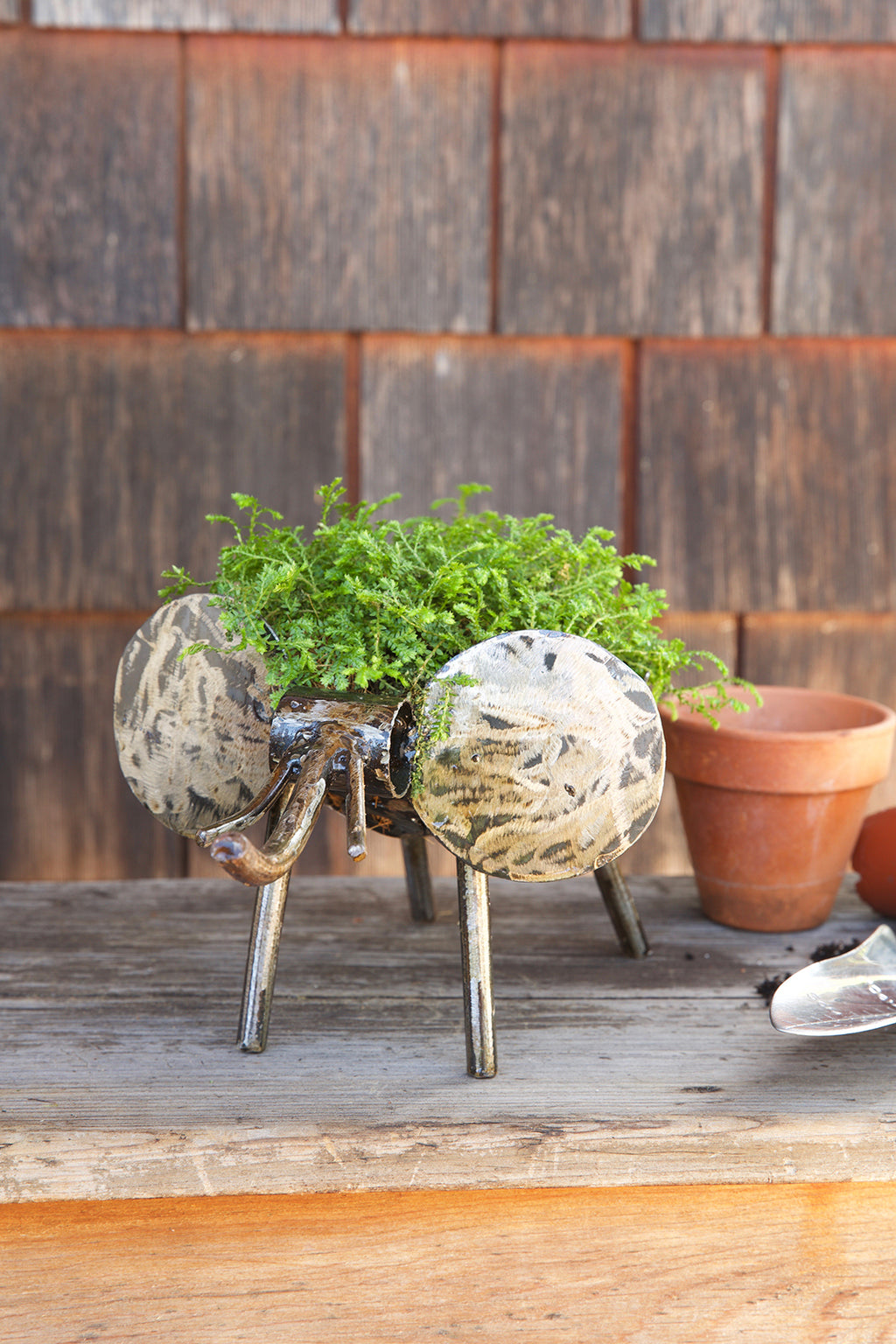 Recycled Metal Elephant Planter from Kenya