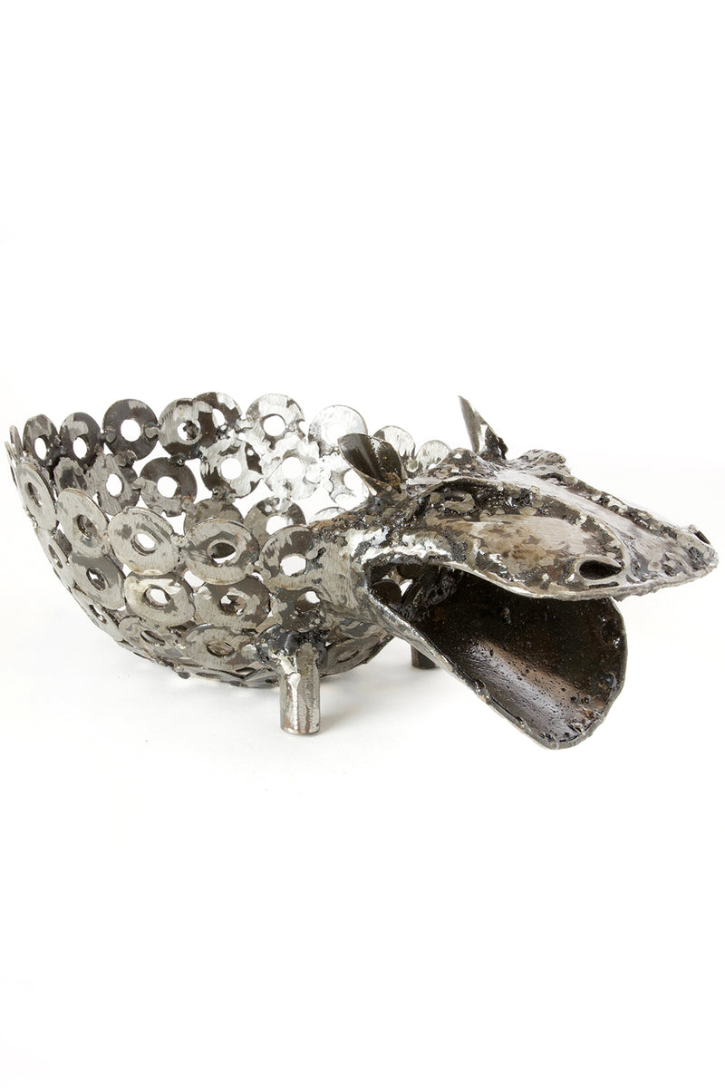Recycled Metal Sitting Hippo Planter from Kenya