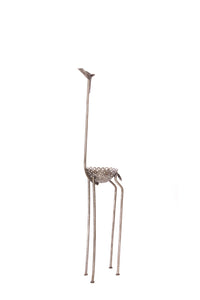 Kenyan Recycled Metal Slender Giraffe Plant Holder
