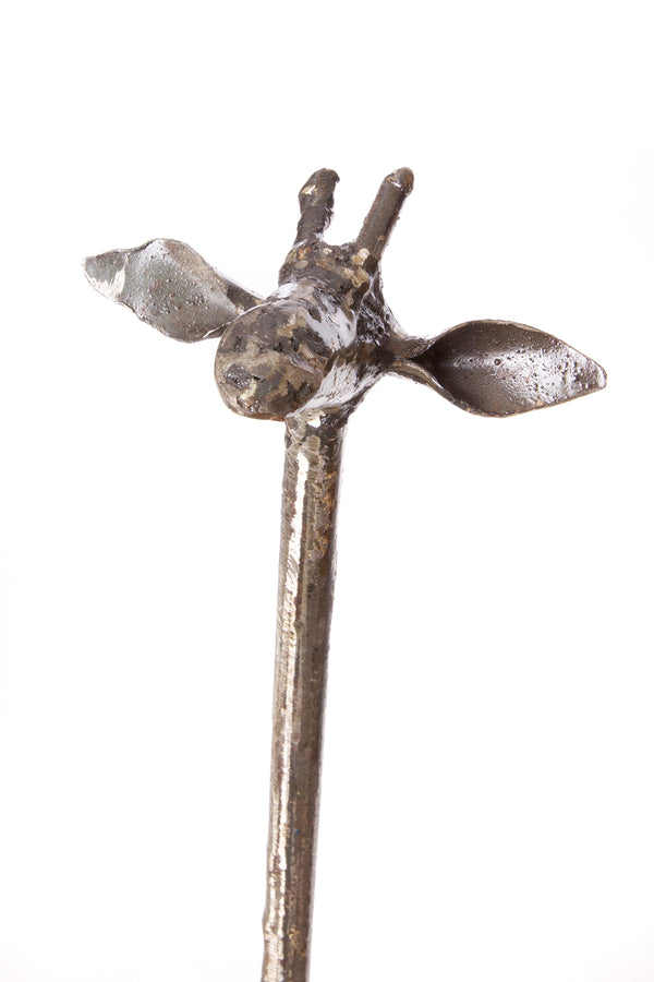 Kenyan Recycled Metal Slender Giraffe Plant Holder