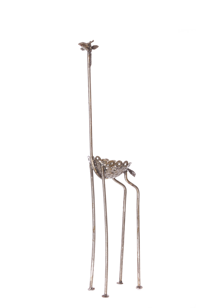 Kenyan Recycled Metal Slender Giraffe Plant Holders