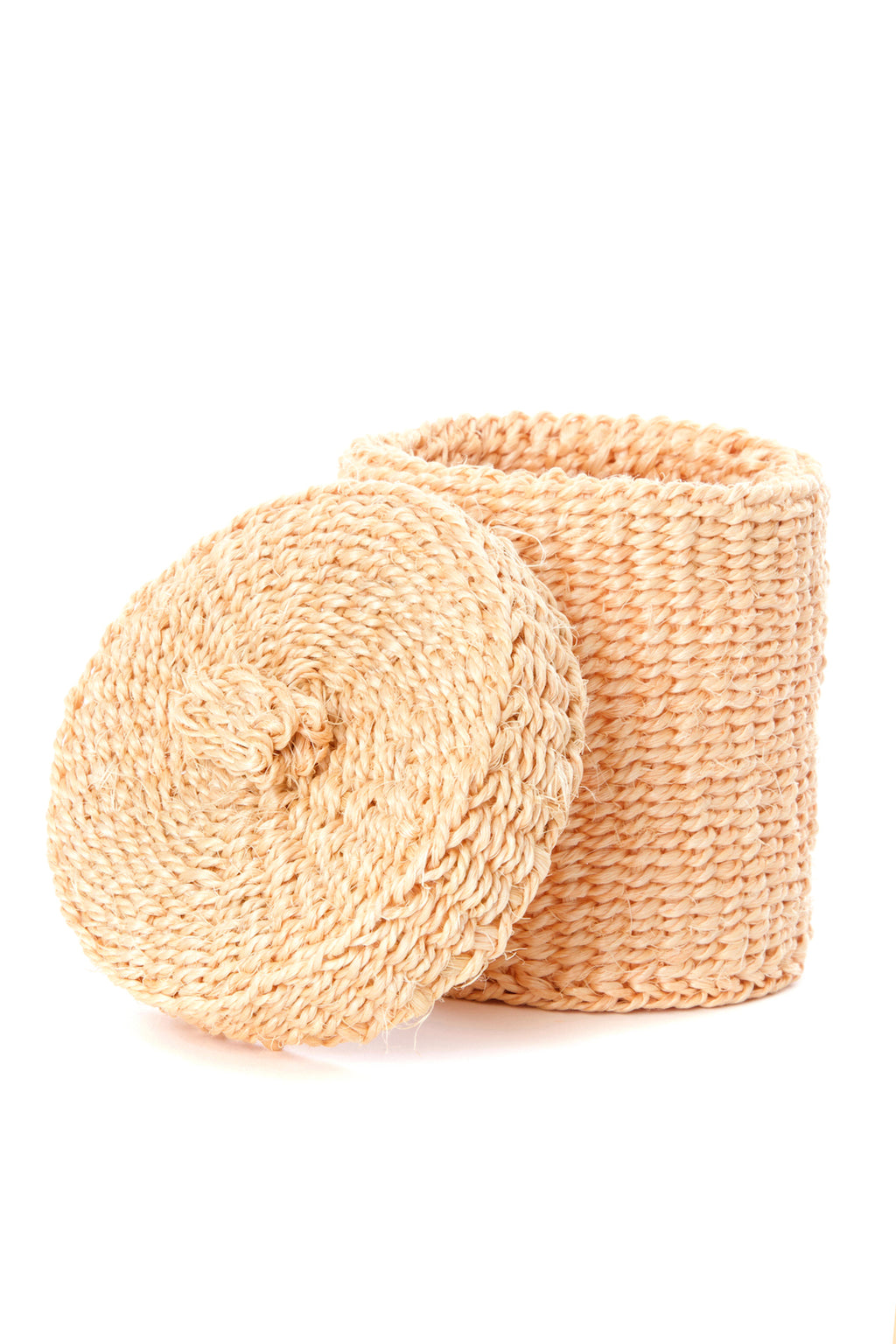 Blush Sisal Lidded Container Basket