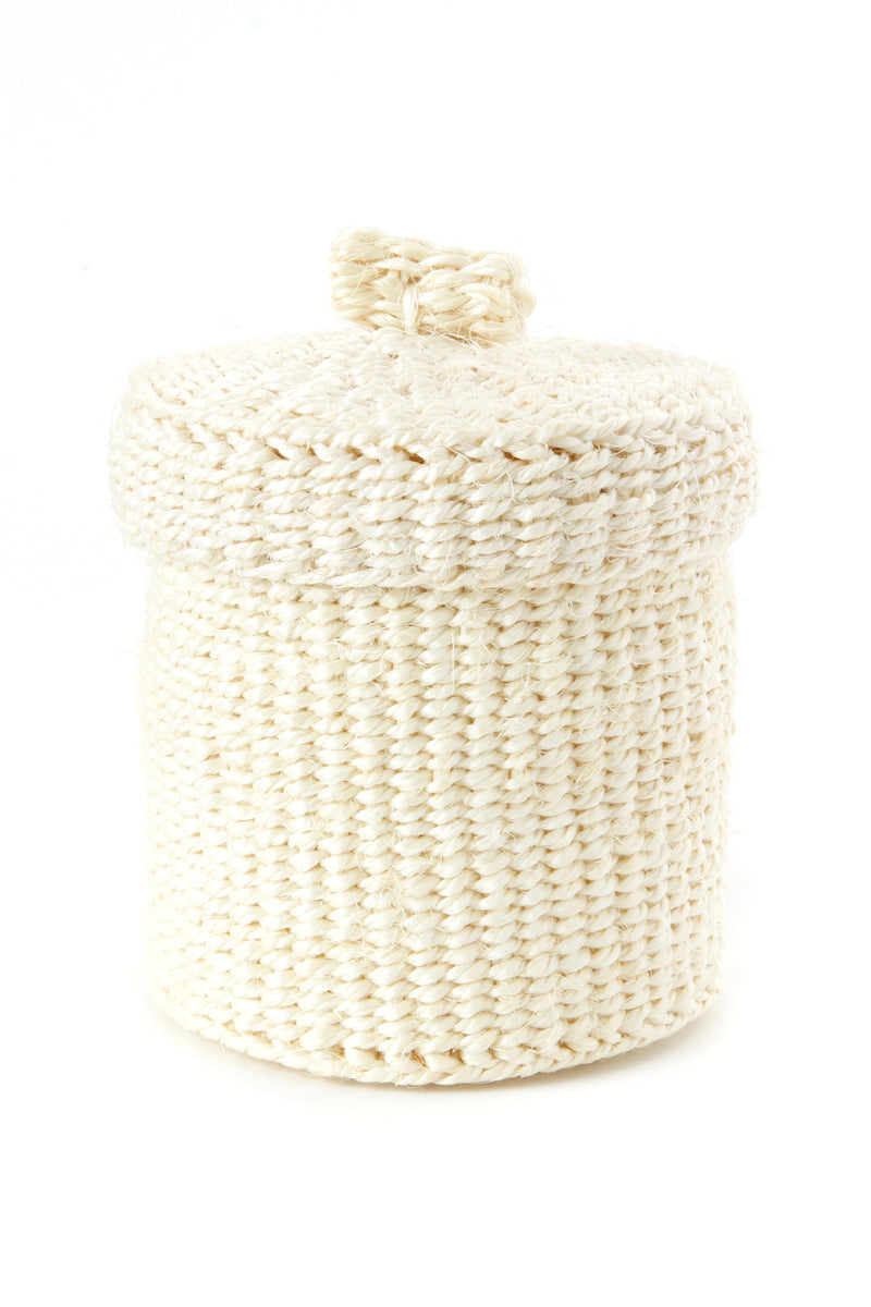 All Natural Sisal Lidded Container Basket