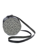 Pen & Ink Round Sisal and Leather Purse