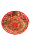 Red Raffia & Natural Banana Leaf Sata Basket