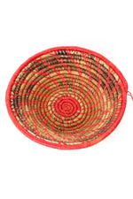 Red Raffia & Natural Banana Leaf Sata Basket