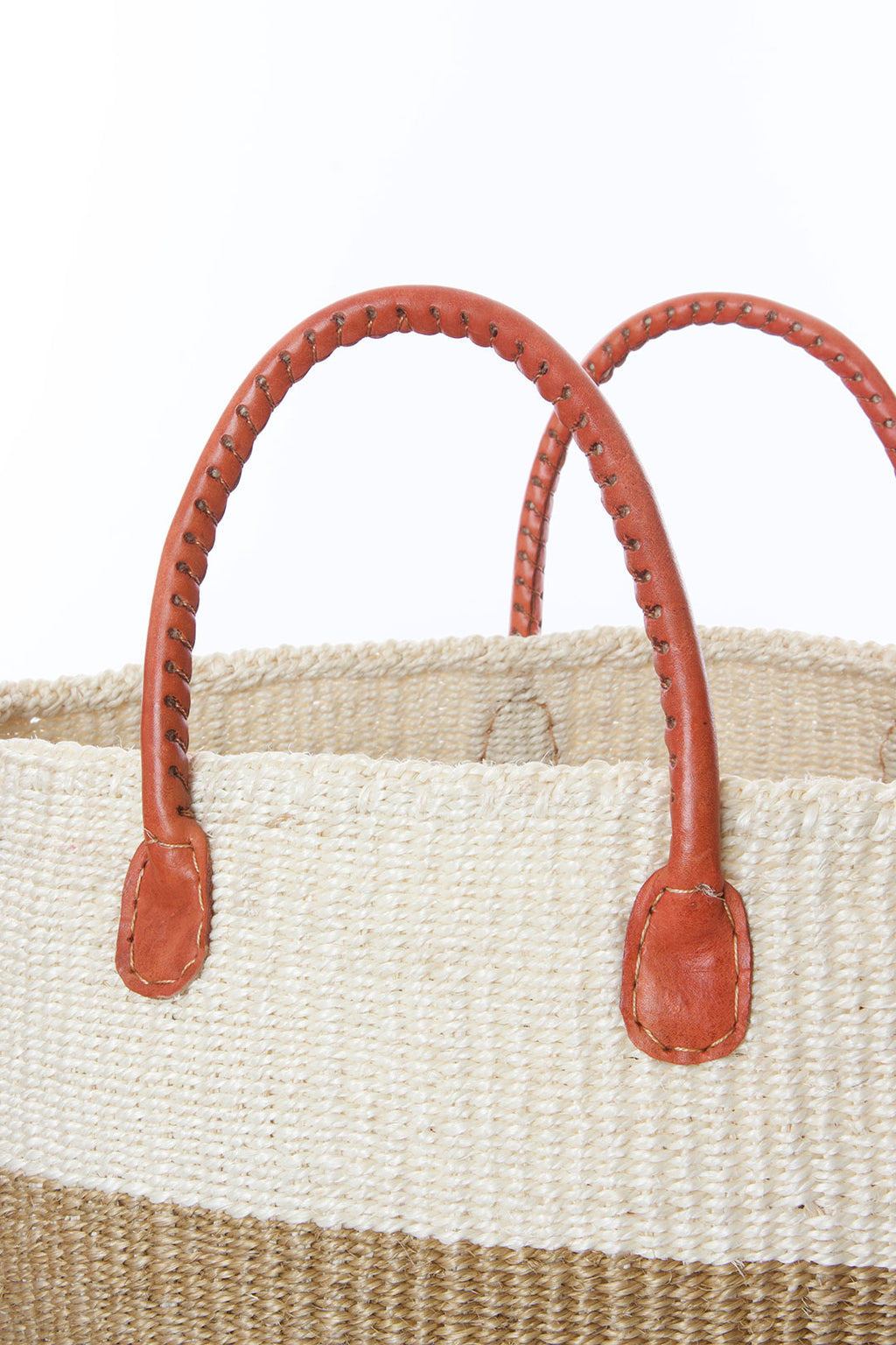Ivory, Sand & Onyx Strata Tote with Leather Handles