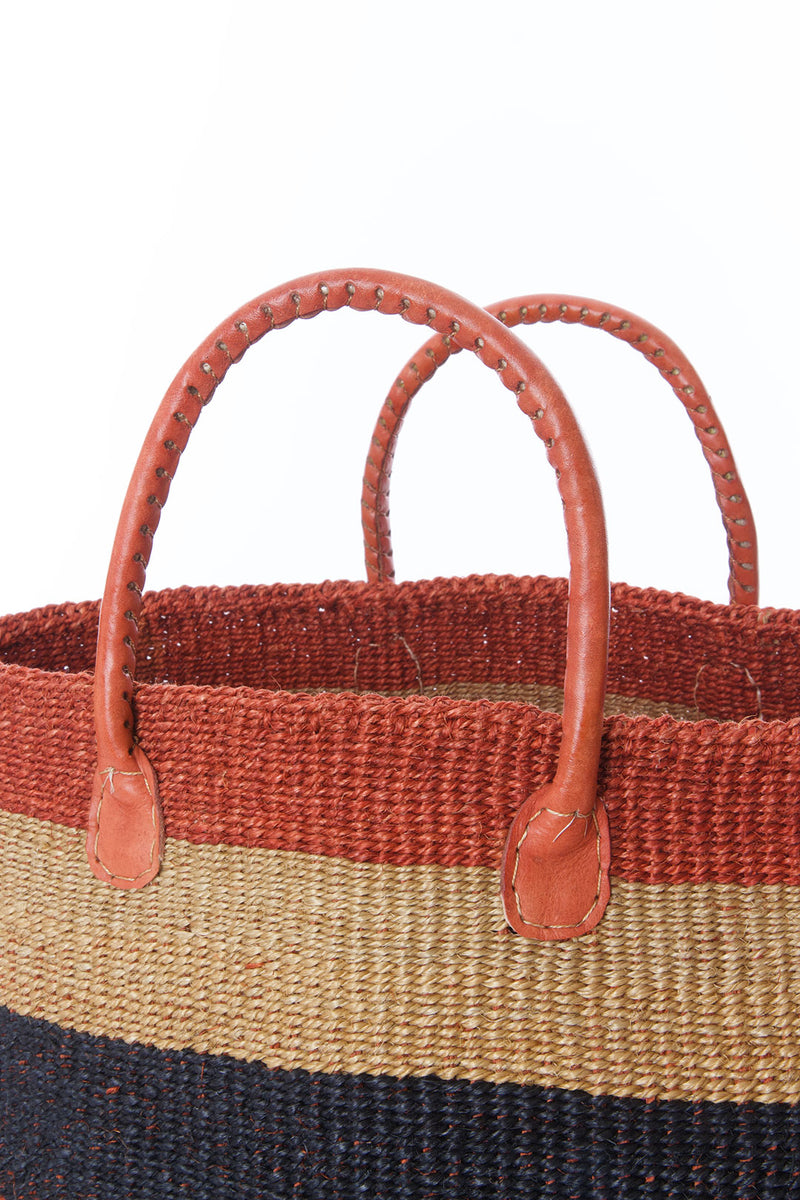 Ochre, Sand & Onyx Strata Tote with Leather Handles
