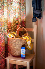 Kenyan Banana Fiber and Leather Tote Bag