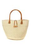 Classic Natural Sisal Handbag with Leather Handles