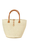 Classic Natural Sisal Handbag with Leather Handles