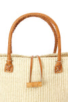 Classic Natural Sisal Handbag with Leather Handles
