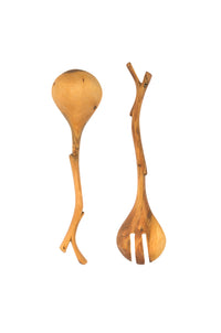 Small Wild Olive Wood Branch Server Set Default Title