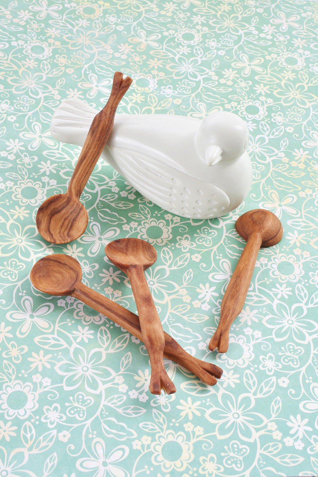 Set of 4 Tiny Wild Olive Wood Branch Spoons Default Title