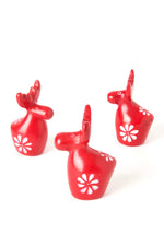 One Dozen Miniature Red Soapstone Reindeer Default Title