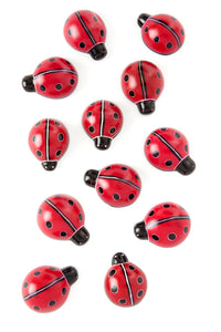 One Dozen Miniature Soapstone Good Luck Lady Bugs Default Title