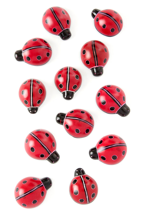 One Dozen Miniature Soapstone Good Luck Lady Bugs Default Title