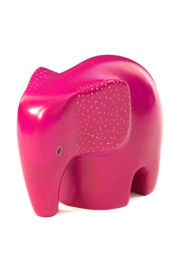 Pink Bashful Elephant Soapstone Sculpture Default Title