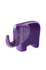 Purple Bashful Zig-Zag Elephant Soapstone Sculptures RM39F  Large Elephant