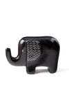 Black Bashful Zig-Zag Elephant Soapstone Sculptures RM39G  Small Elephant