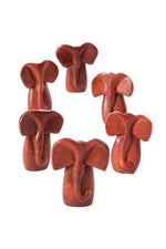 Set of Six - Brown Soapstone Mini Elephant Busts Default Title