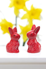 Set of Two Red Soapstone Baby Bunny Rabbits Default Title