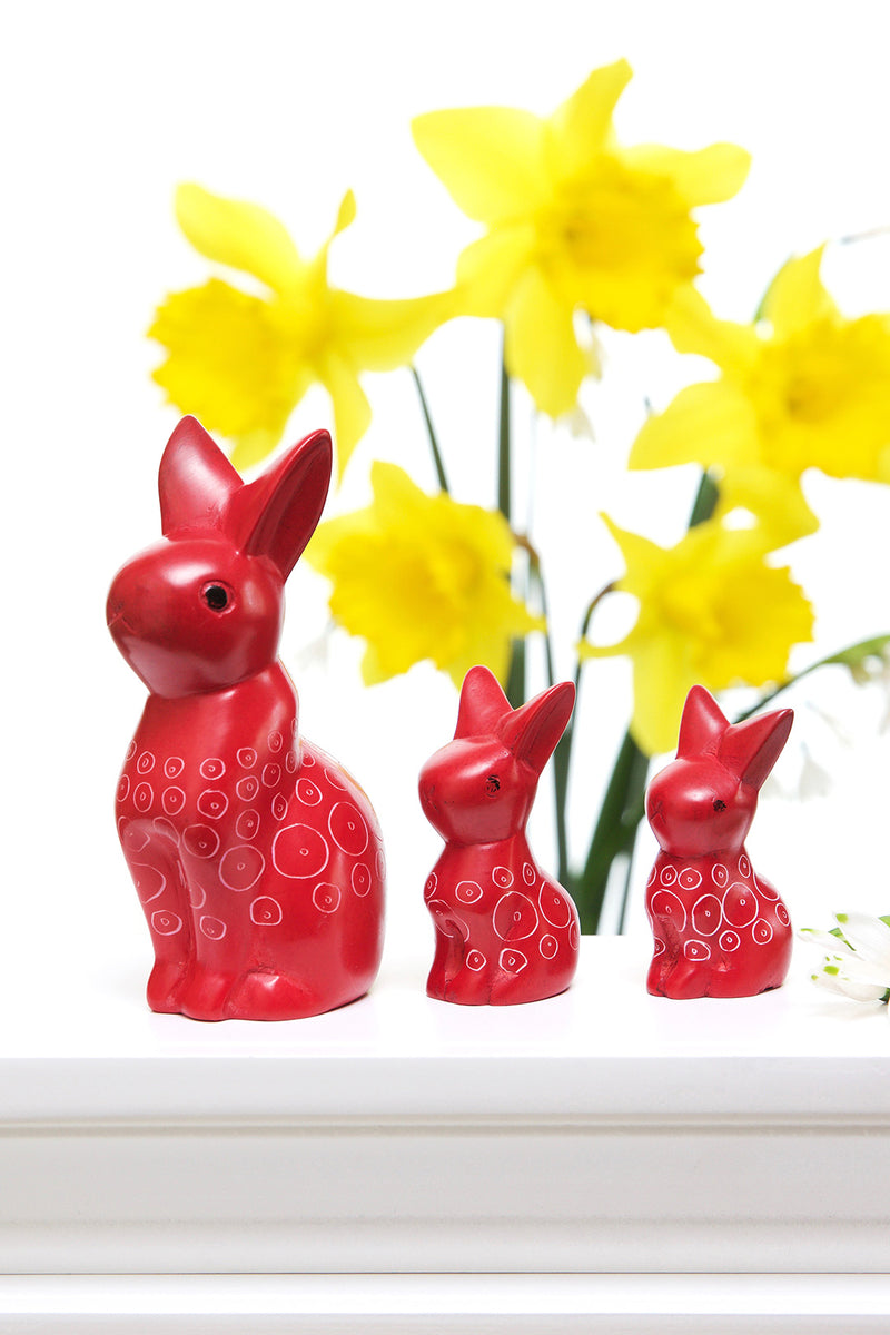 Red Soapstone Mamma Bunny Rabbit Default Title