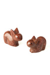 Set of Two Brown Soapstone Baby Bunny Rabbits Default Title