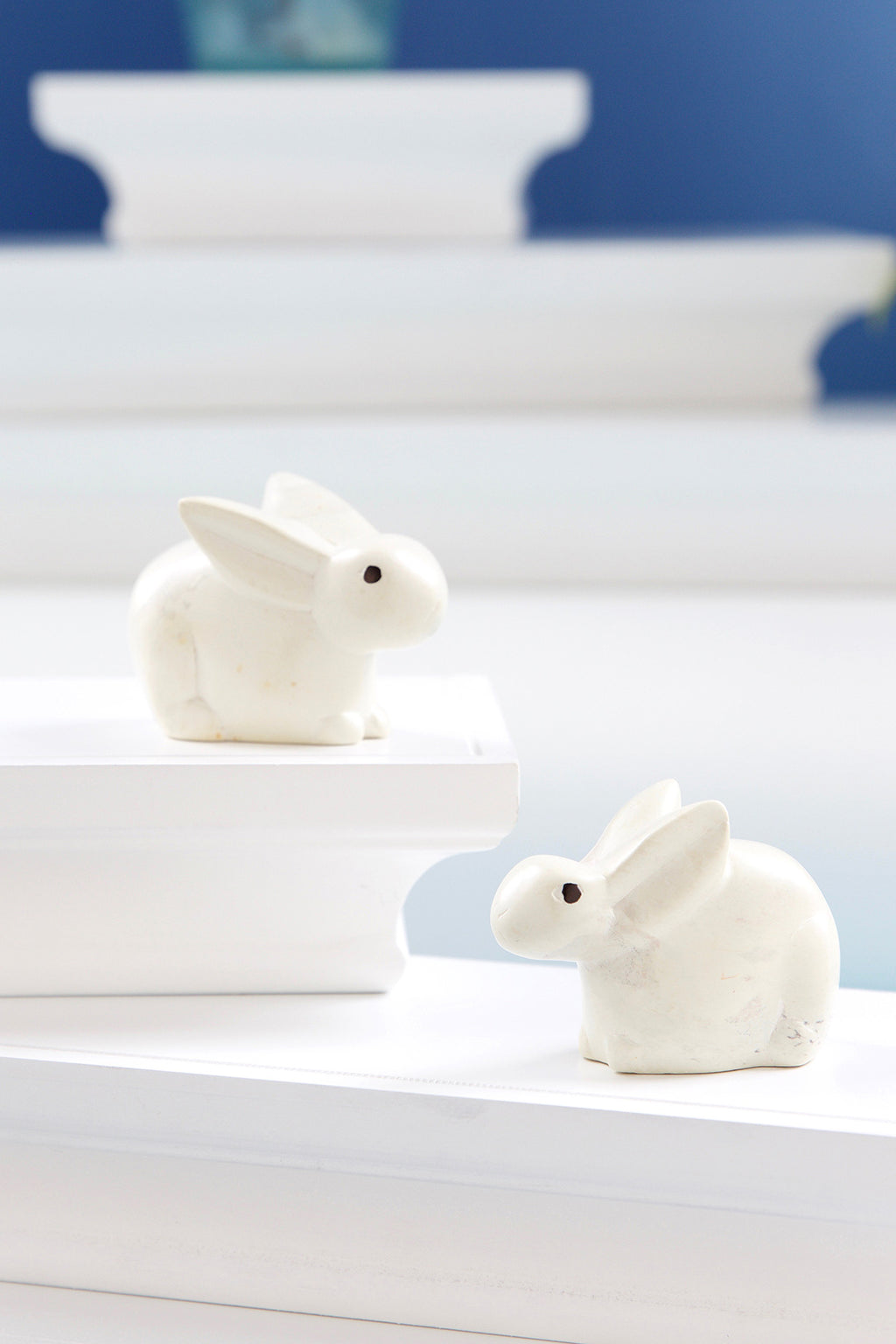 Set of Two Natural Soapstone Baby Bunny Rabbits Default Title