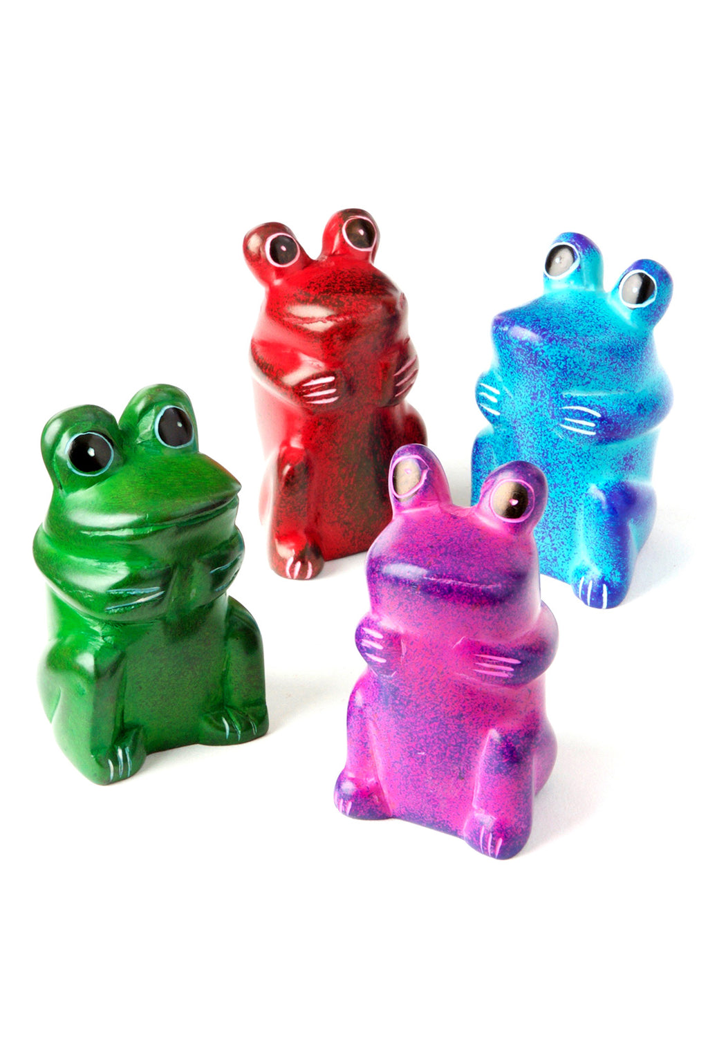 Set of Four Mini Soapstone Funny Frogs Default Title