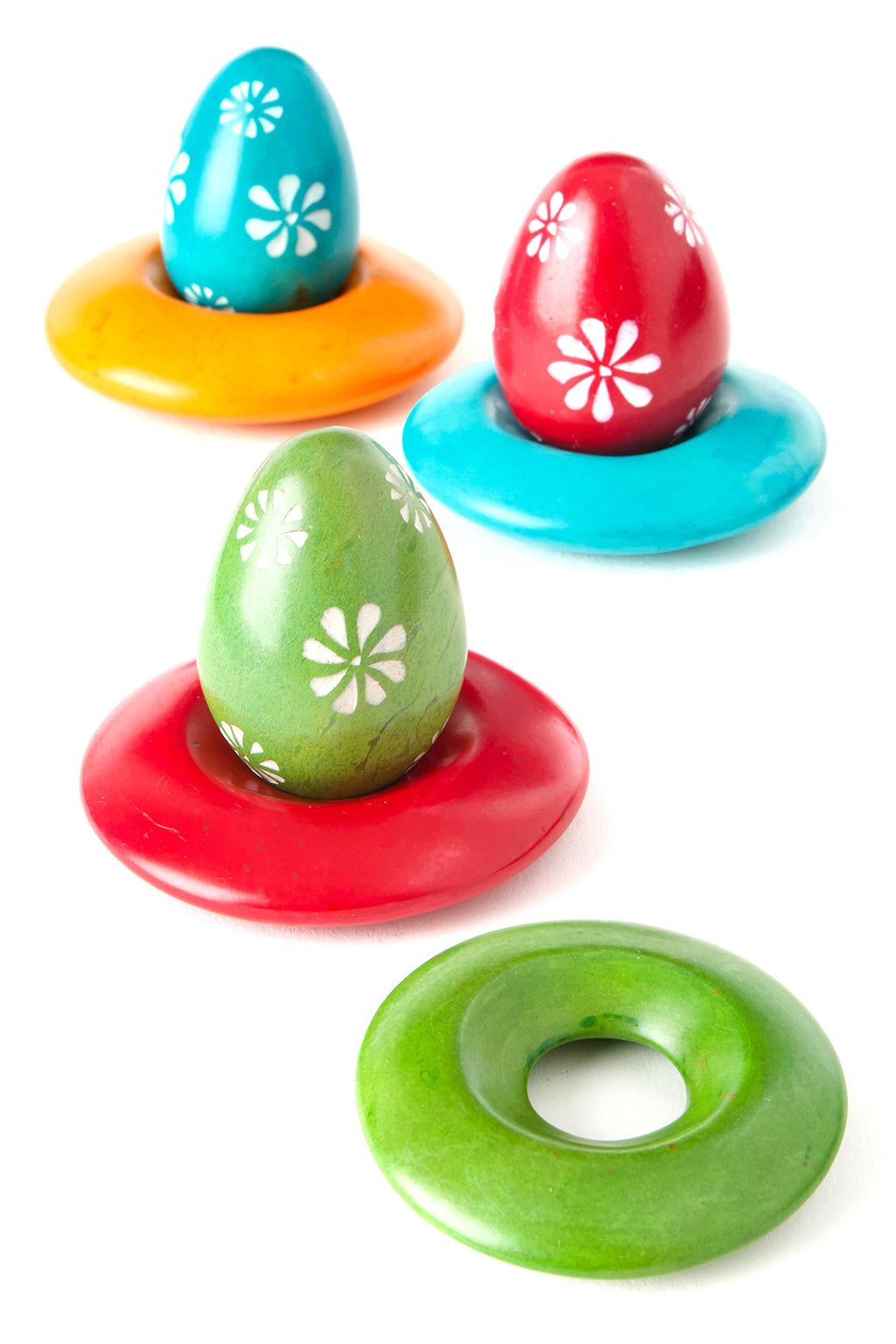 Set of Three Soapstone Display Rings - Four Colors Available RM48C Set/3 Red Rings