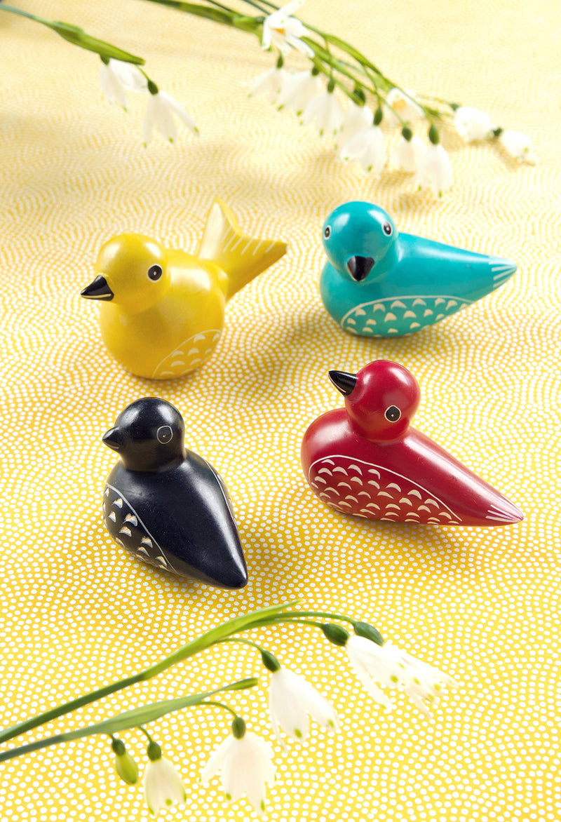 Set of Four Colorful Soapstone Birds Default Title