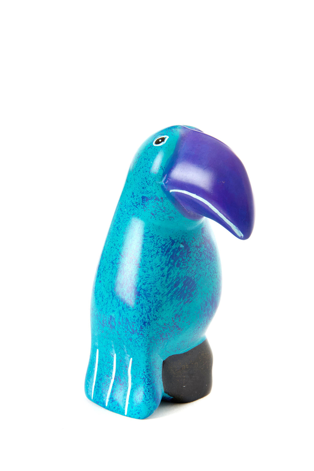 Small Soapstone Twilight Toucan in Aqua & Purple Default Title