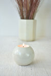 Set of 2 Natural Soapstone Globe Tea Light Candle Holders