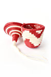 Red and Natural Rwandan Giving Basket Ornament
