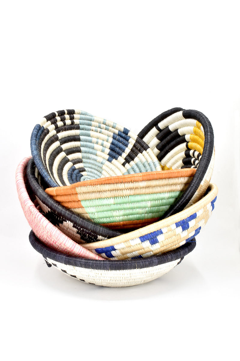 Small Rwandan Fruit Baskets in Assorted Colors & Patterns