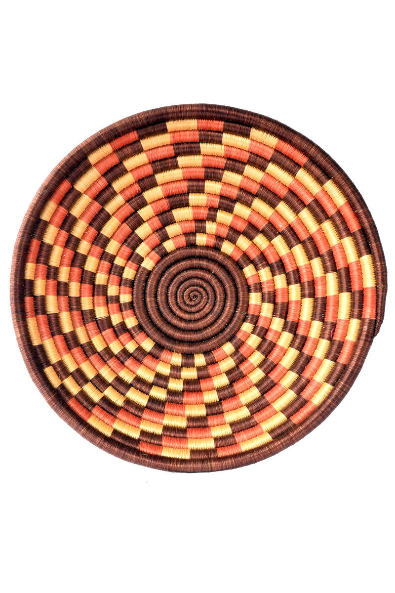 Large Rwandan Sisal Fall Leaves Basket
