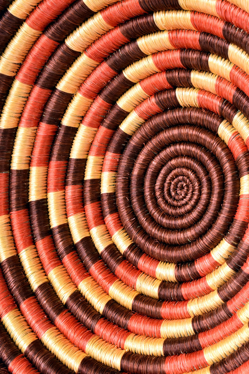 Large Rwandan Sisal Fall Leaves Basket