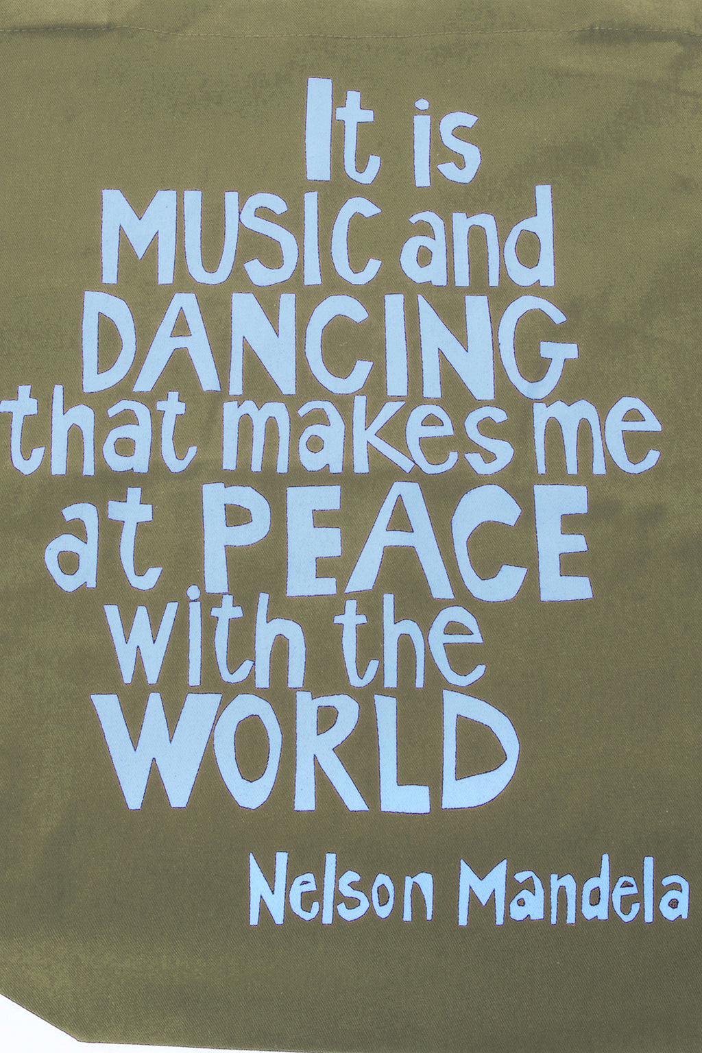 Olive <i>Music and Dancing</i> Mandela Tote Bag