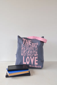 Gray With Those We Love Mandela Tote Bag - Valentine's Day Gifts