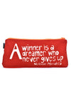 Red <i>A Winner is a Dreamer</i> 12" Mandela Pouch