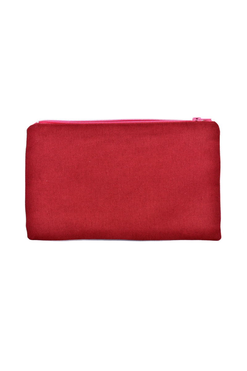 Red <i>The Day is Sure to Come</i> 8" African Proverb Pouch