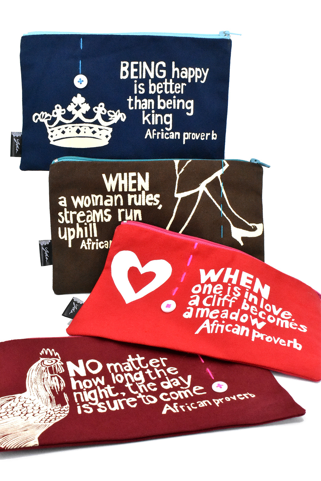 Red When is One is in Love 8" African Proverb Pouch - Valentine's Day Gifts